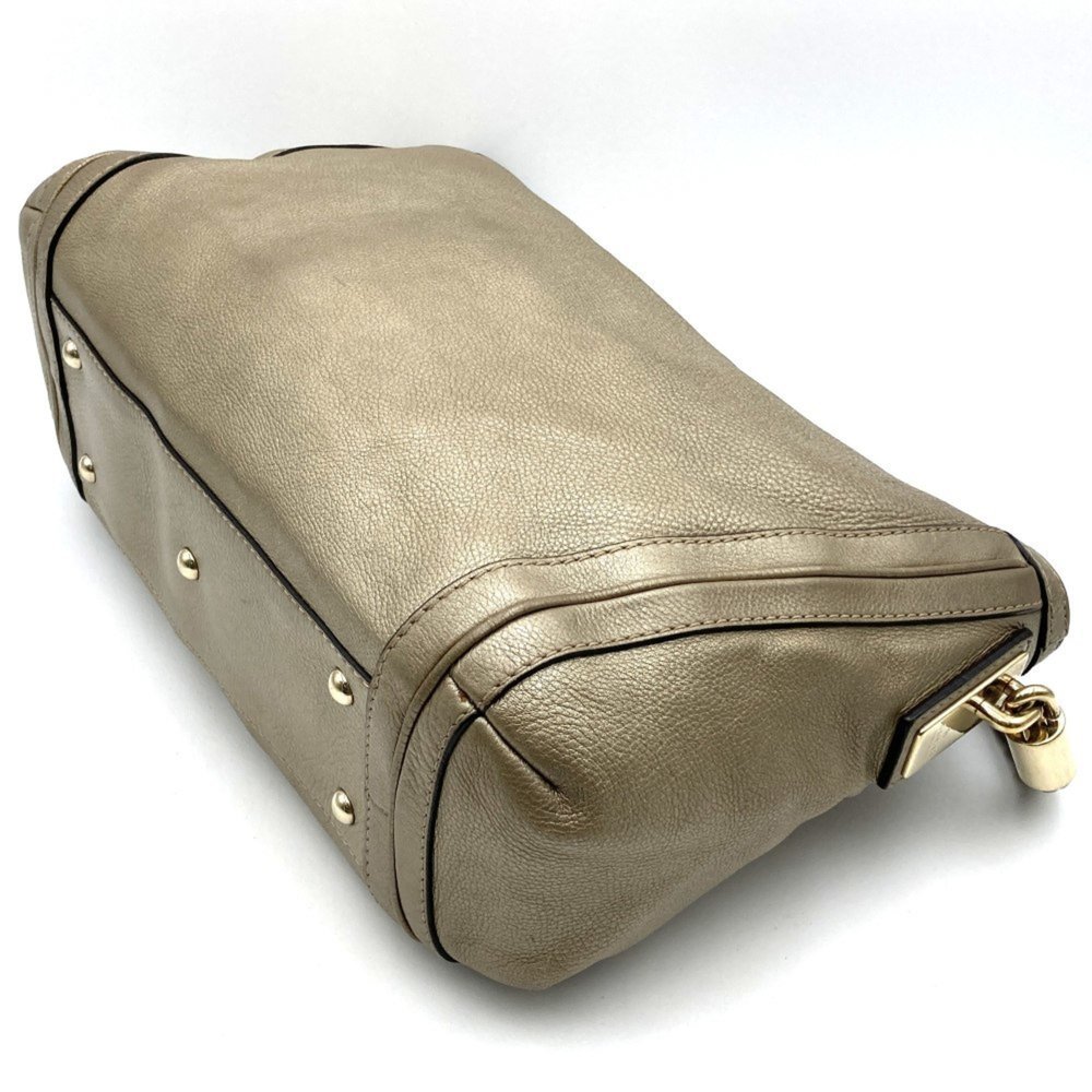 GUCCI 269949 Bag Gold Beige Leather Ladies Men - Picture 2 of 7